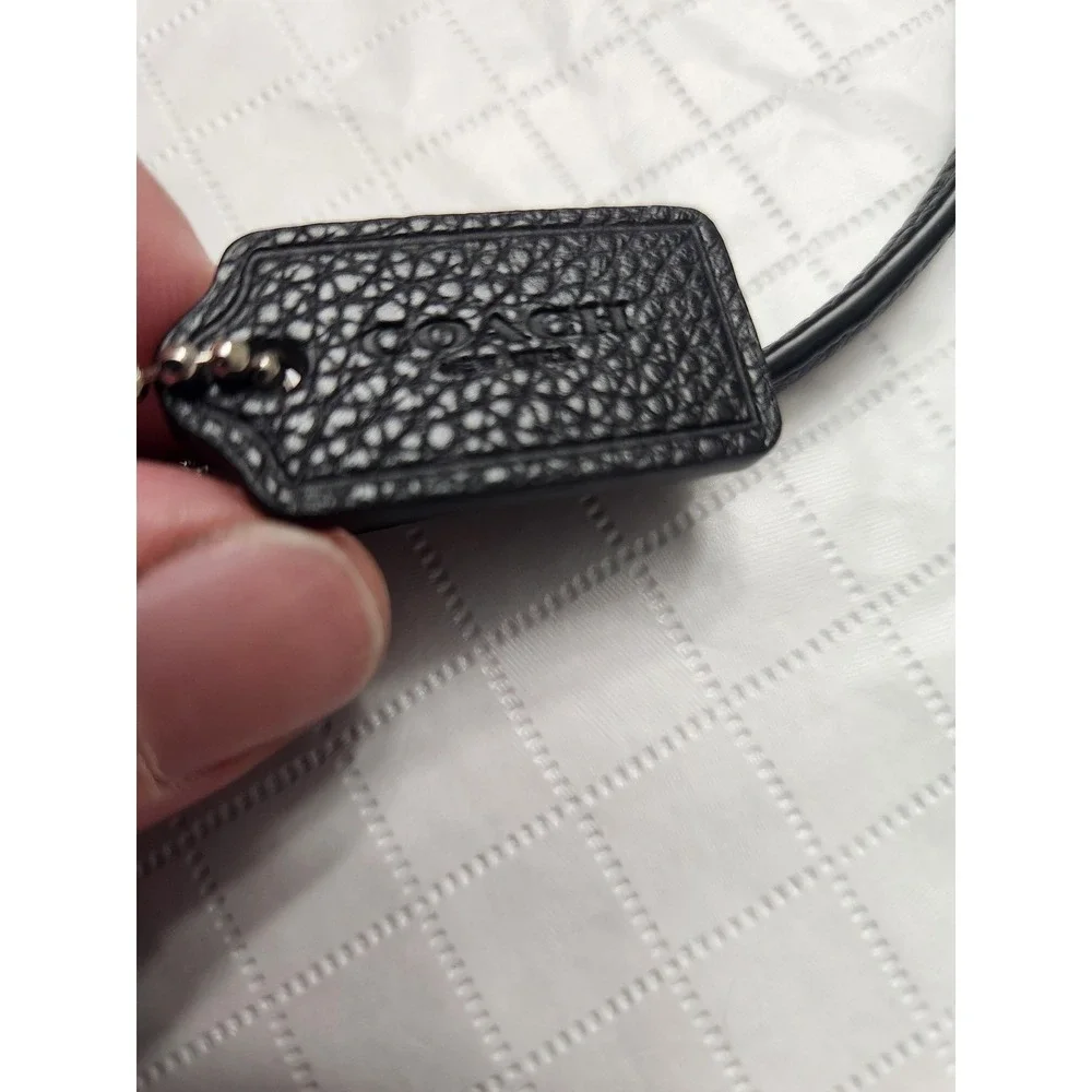 Coach Clutch Wristlet Womens Small Black Leather Shearling Pouch Wrist Strap
